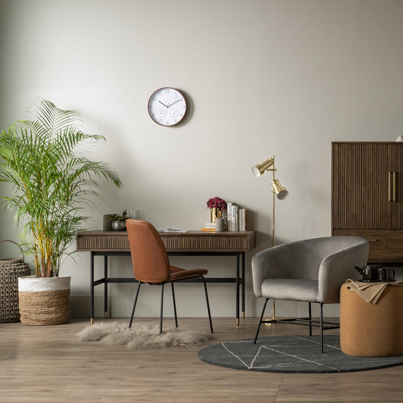 Hamilton Study Desk 140cm - Solid Oak & Acacia Veneer Toffee Finish - Perfect for Home Office, Student Dorm, or Small Space Workstation
