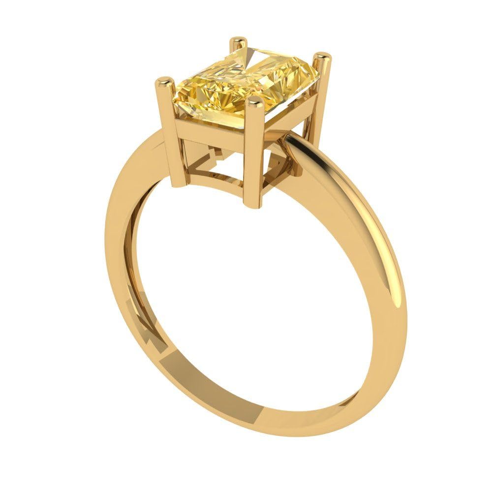 1.75ct Natural Yellow Citrine Ring 18K Gold for Engagement & Wedding
