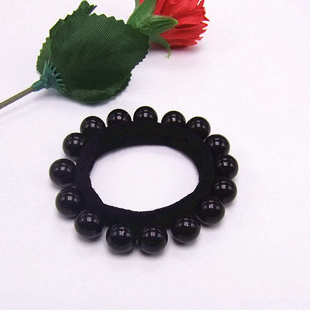10PCS Women's Polychromatic Pearl Hair Ties - Stretch Ponytail Bands for Girls