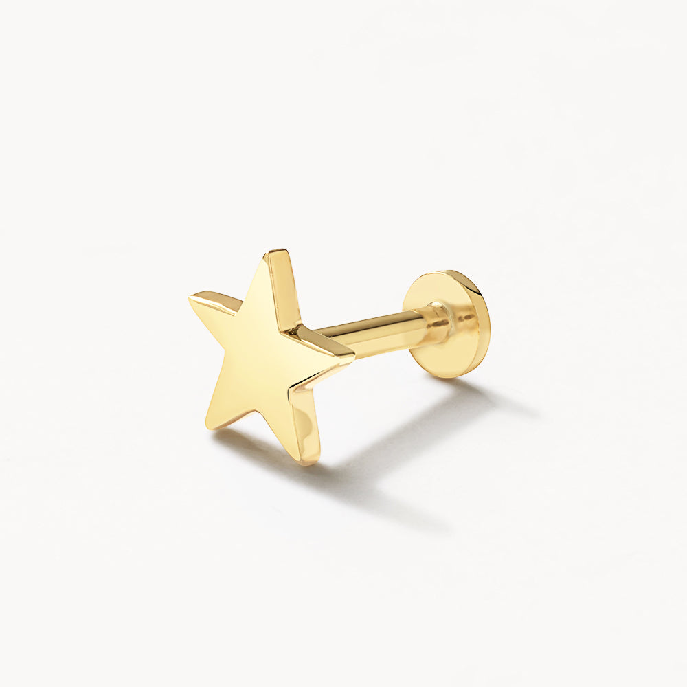 10k Gold Micro Star Helix Single Stud Earring - Dainty Cartilage Piercing Jewelry for Everyday Wear & Special Occasions
