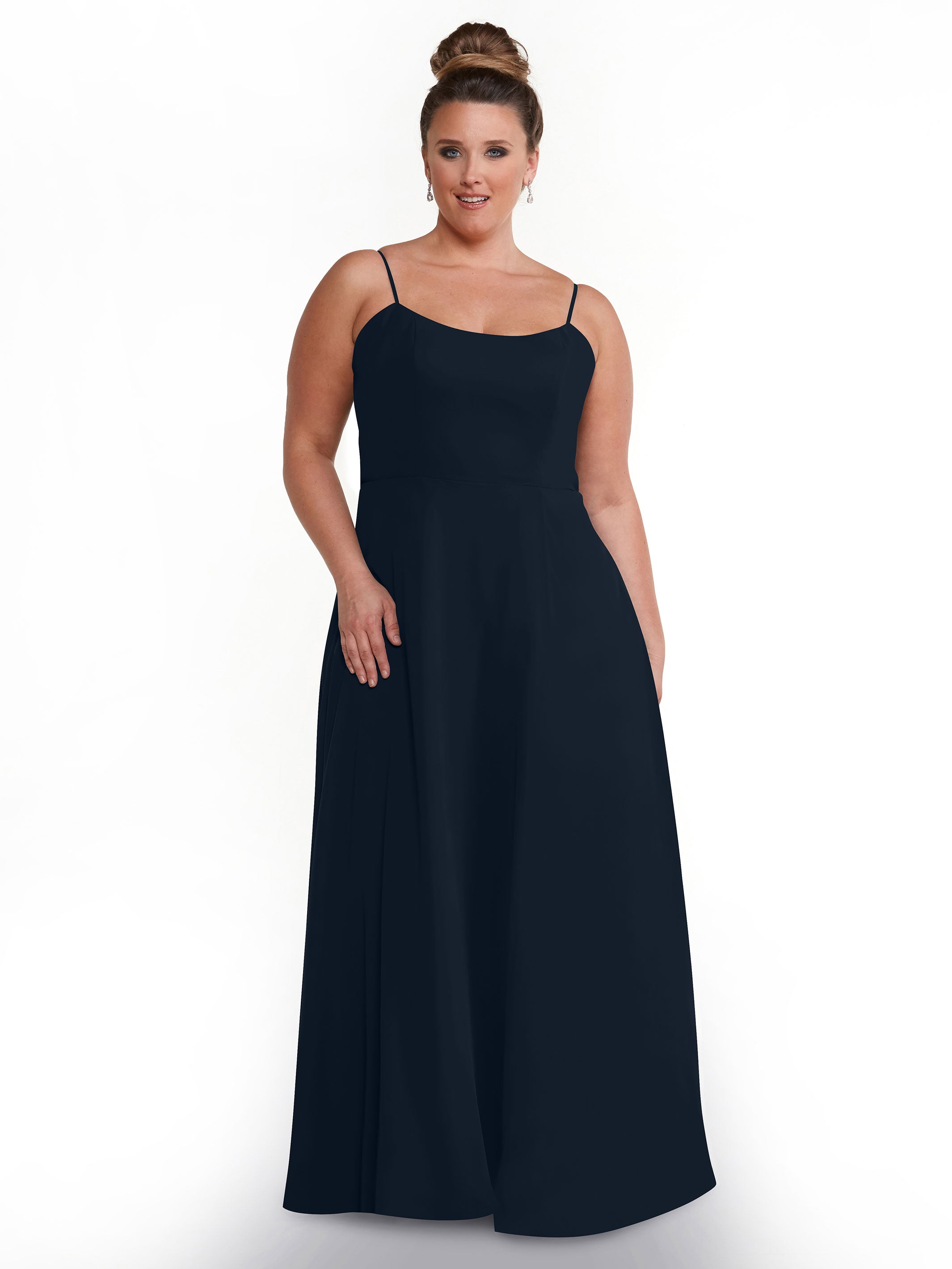Elegant A-Line Bridesmaid Dress with Flowy Chiffon Skirt and Thigh Slit - Perfect for Weddings, Formal Events & Special Occasions