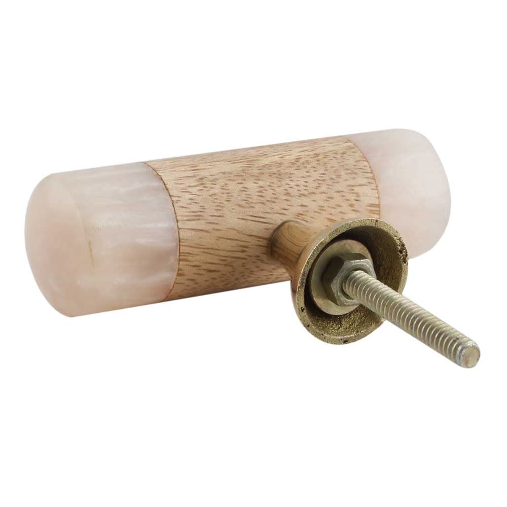 Boho Wooden Drawer Knobs - Pink Cabinet Handles for Dresser & Kitchen