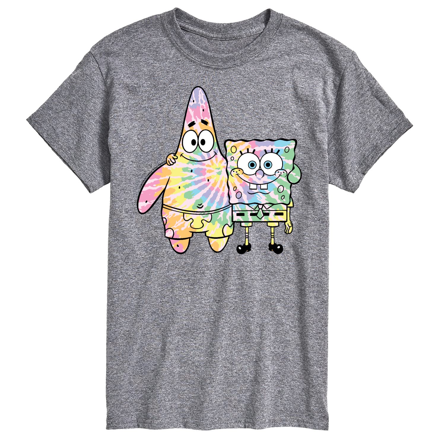 HYBRID APPAREL Spongebob Squarepants Tie Dye T-Shirt - Men's Short Sleeve Graphic Tee with Spongebob & Patrick Design - Perfect for Casual Wear, Beach Outings & Cartoon Lovers