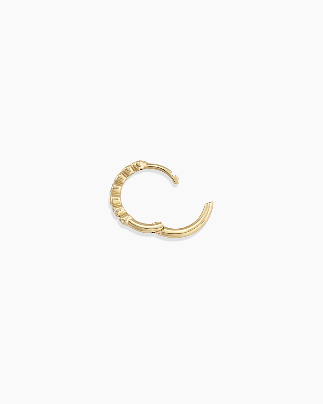 Classic Diamond Single Huggie Earrings - 14K Gold Plated Minimalist Hoop Earrings for Women | Perfect for Everyday Wear, Parties & Gifts