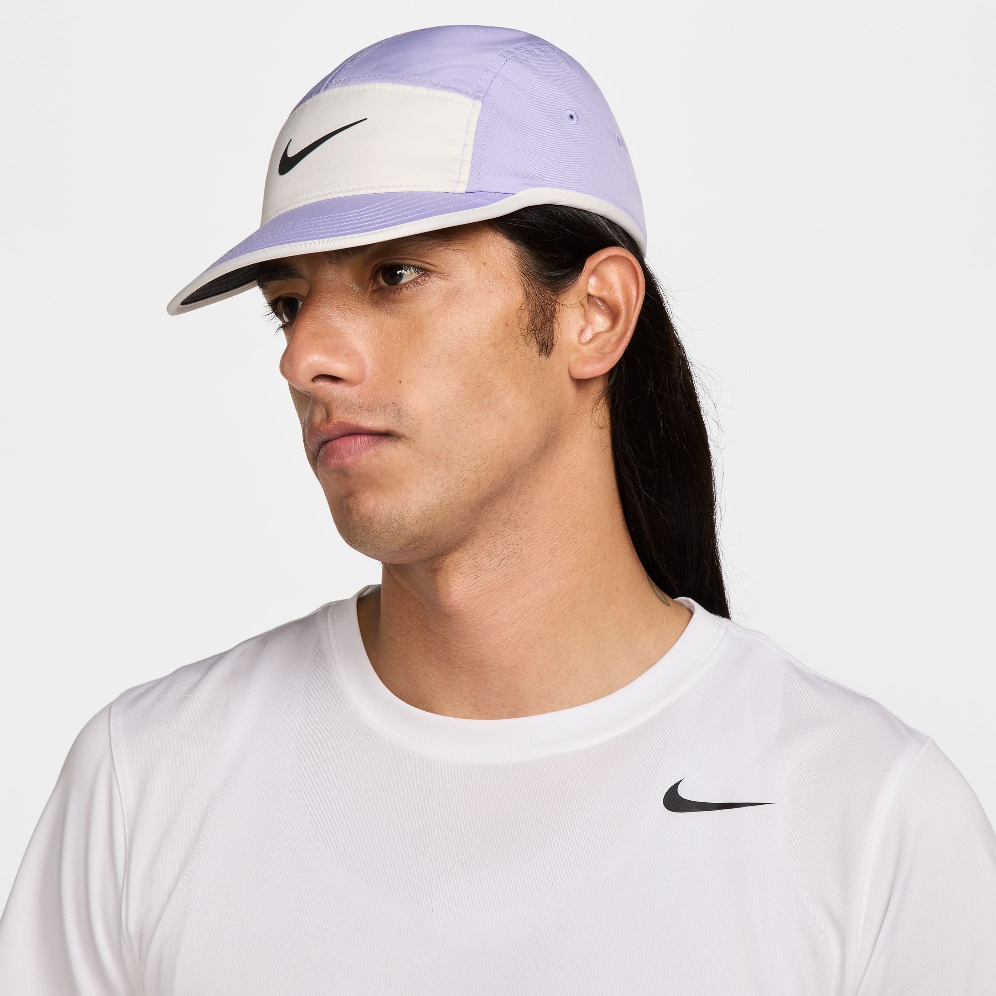 Unisex DRI-FIT Fly Unstructured Swoosh Cap - 533 Lilac Ice/Phantom/Black - Lightweight Breathable Baseball Hat for Running, Hiking & Outdoor Activities