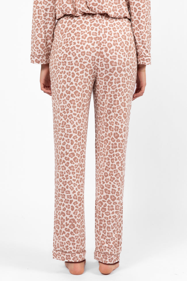 Cozy Leopard Print Pajama Pants for Women - Soft Sleepwear Lounge Pants - Perfect for Relaxing at Home, Sleepovers & Travel