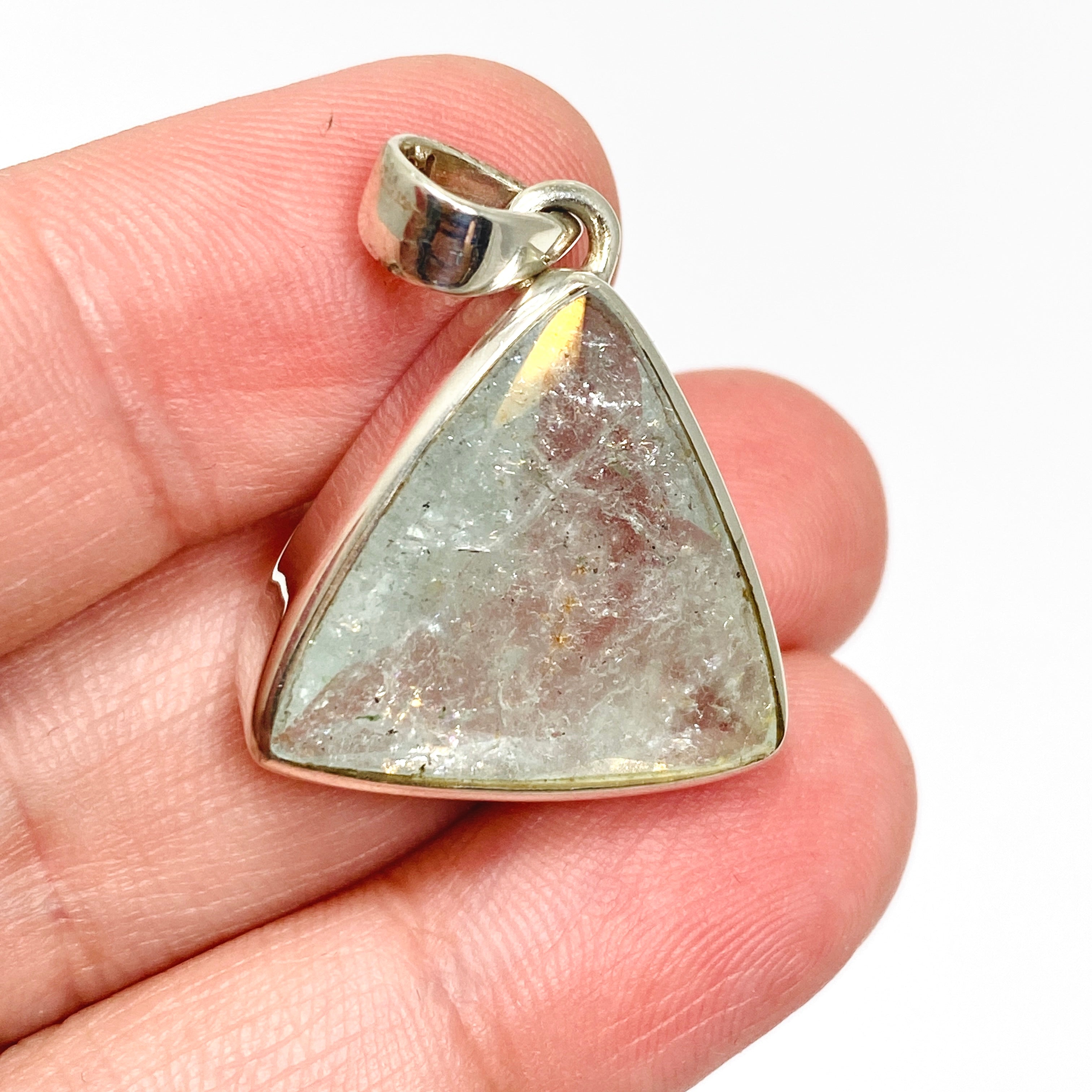 Elegant Aquamarine Triangular Faceted Pendant Necklace PPGJ984 - Perfect for Weddings, Parties & Special Occasions