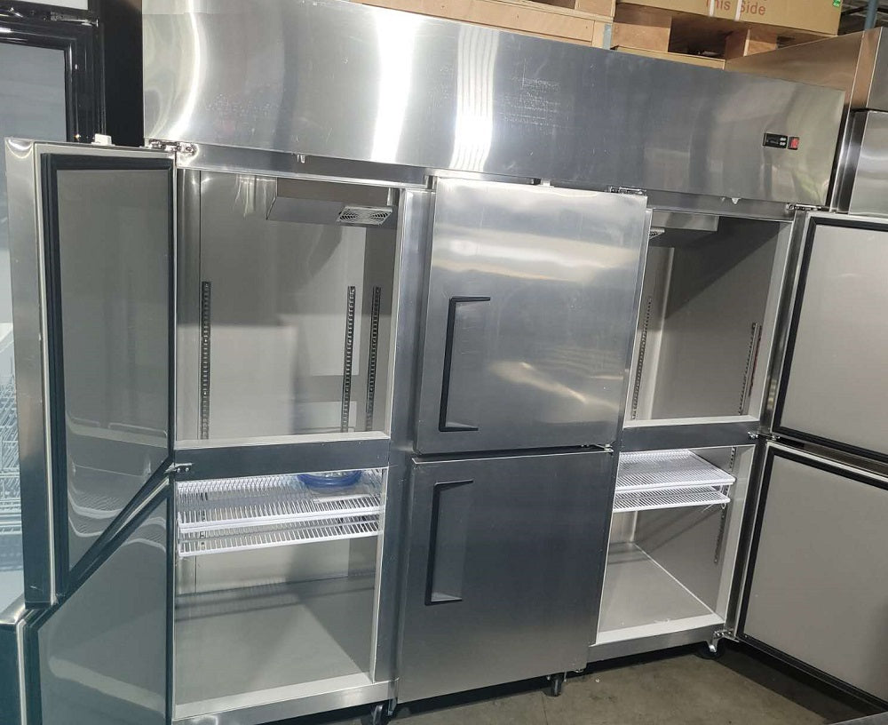 Chef AAA SCD 660F 72 Commercial Reach-In Freezer with 6 Solid Half Doors - Ideal for Restaurants, Catering & Food Service Businesses