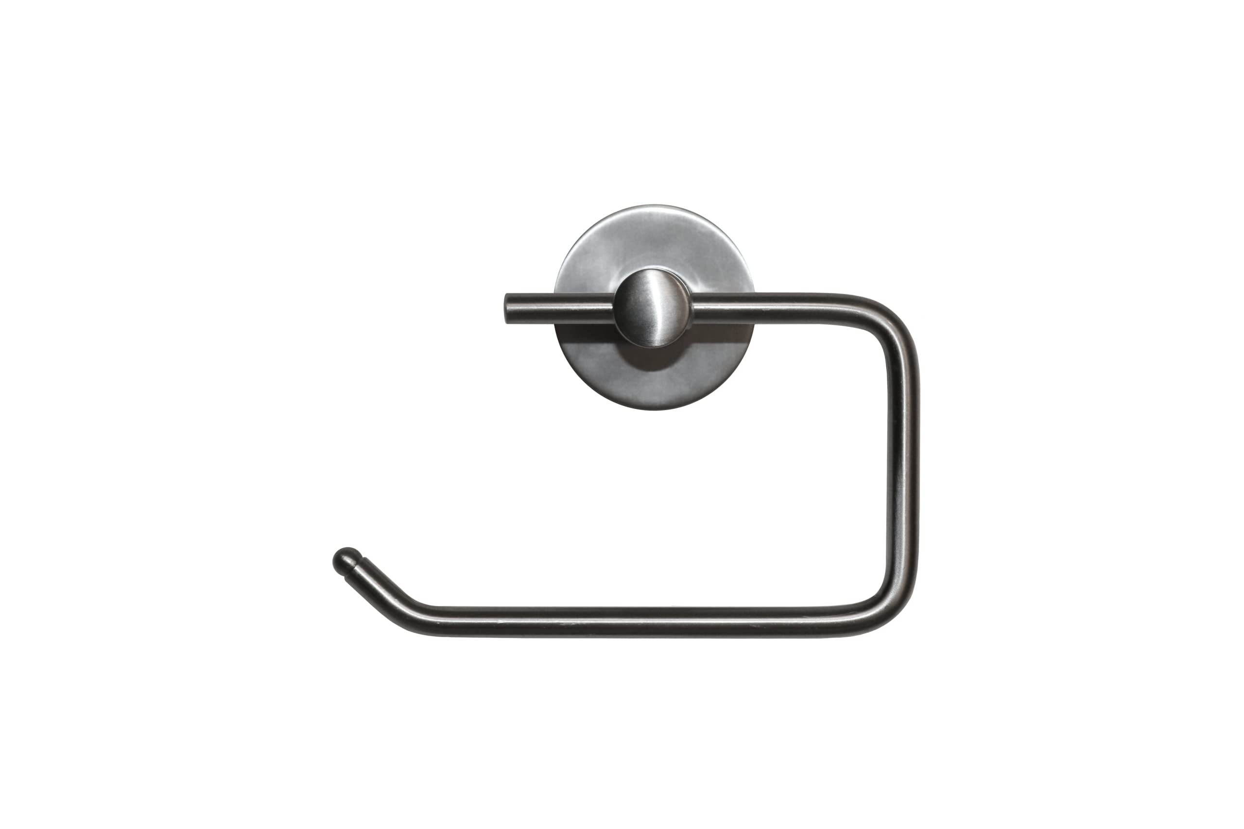 Modern Wall Mounted Toilet Paper Holder - Round Satin Nickel Finish, Single Roll Bathroom Tissue Holder - Perfect for Home, Office & RV Use