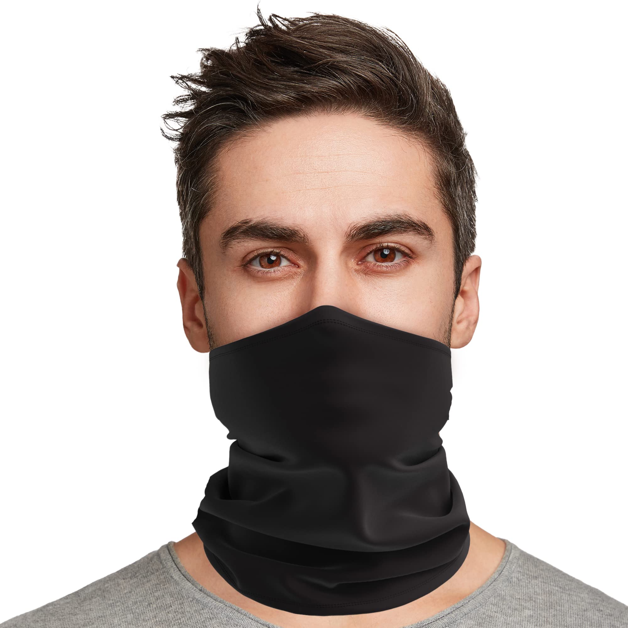 Disc Store Multi-Functional Neck Gaiters for Men, Women & Youth - Soft & Breathable Face & Neck Coverings, Balaclava - Black | Perfect for Outdoor Sports, Hiking, Cycling & Winter Protection