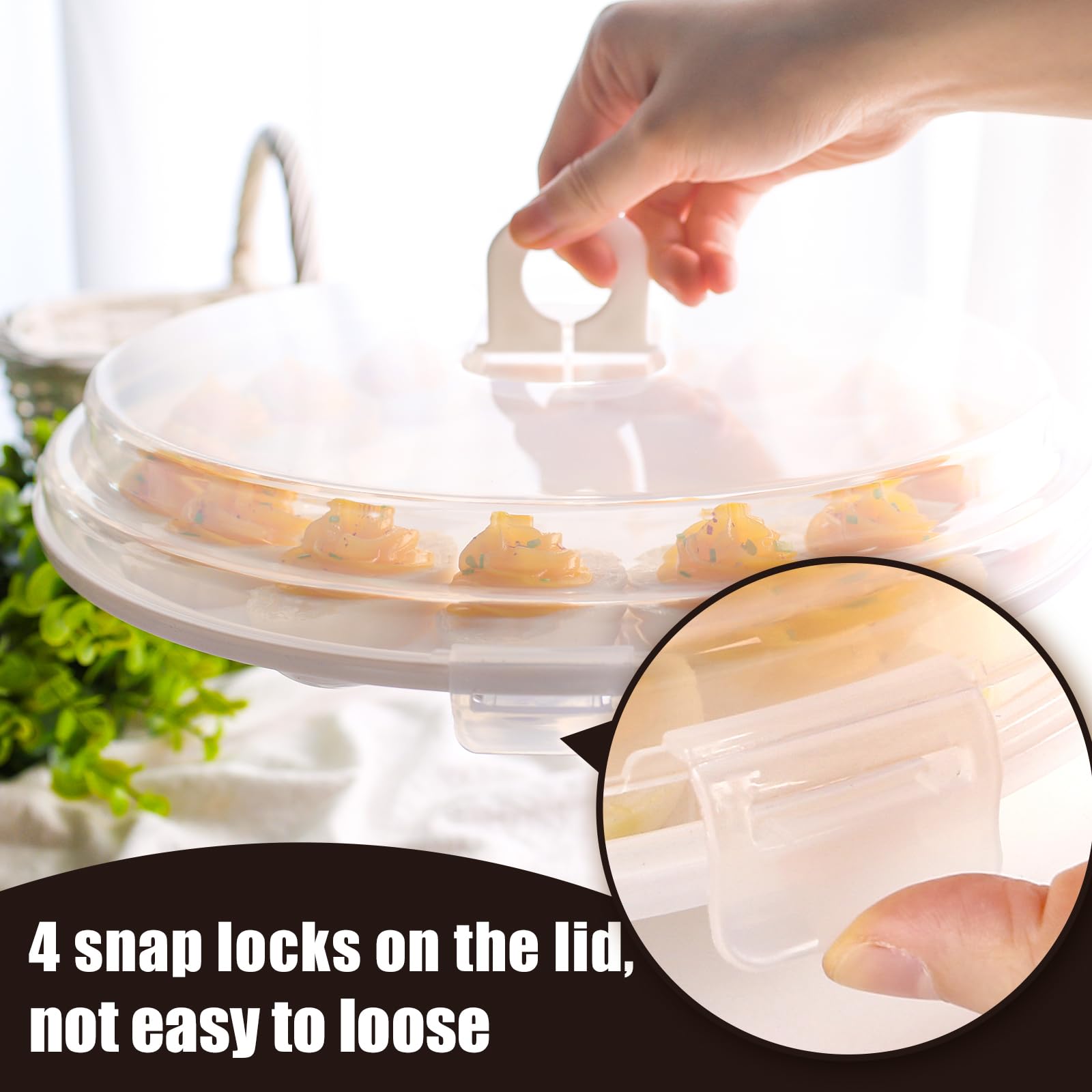 HANSGO Deviled Egg Platter with Lid - Portable Egg Tray Container for Party, Picnic, Home Kitchen & Refrigerator Storage | Perfect for Easter, Thanksgiving & Holiday Gatherings