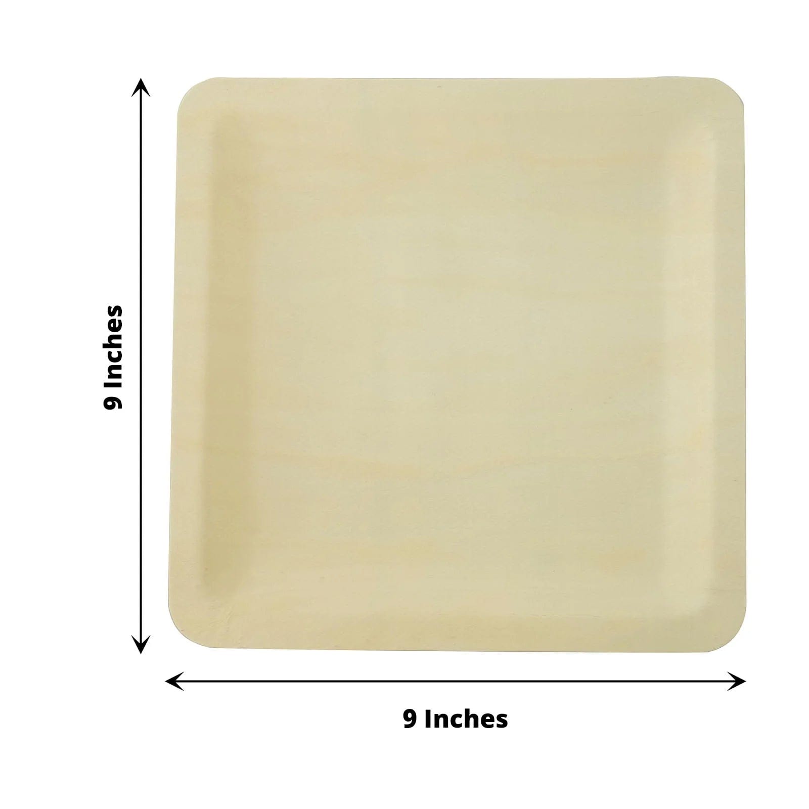 25-Pack 9-Inch Square Natural Poplar Wood Dinner Plates | Eco-Friendly Disposable Tableware | Perfect for Picnics, Parties & Outdoor Dining