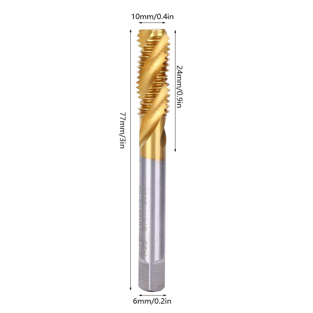 High Speed Steel Spiral Fluted Tap - Professional Hand Tool for Steel Plate & Stainless Steel Processing | Perfect for Metalworking, DIY Projects, and Industrial Applications