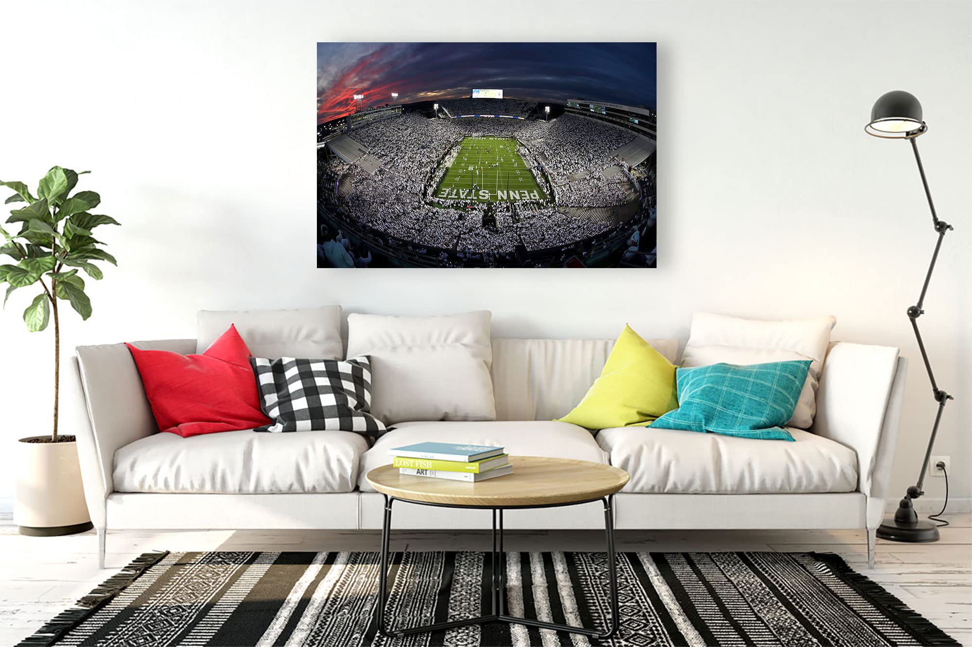 Beaver Stadium Canvas Wall Art - 11x17 Framed Ready to Hang, College Football Decor for Living Room, Kitchen, Office & Game Room - Perfect Gift for Penn State Fans