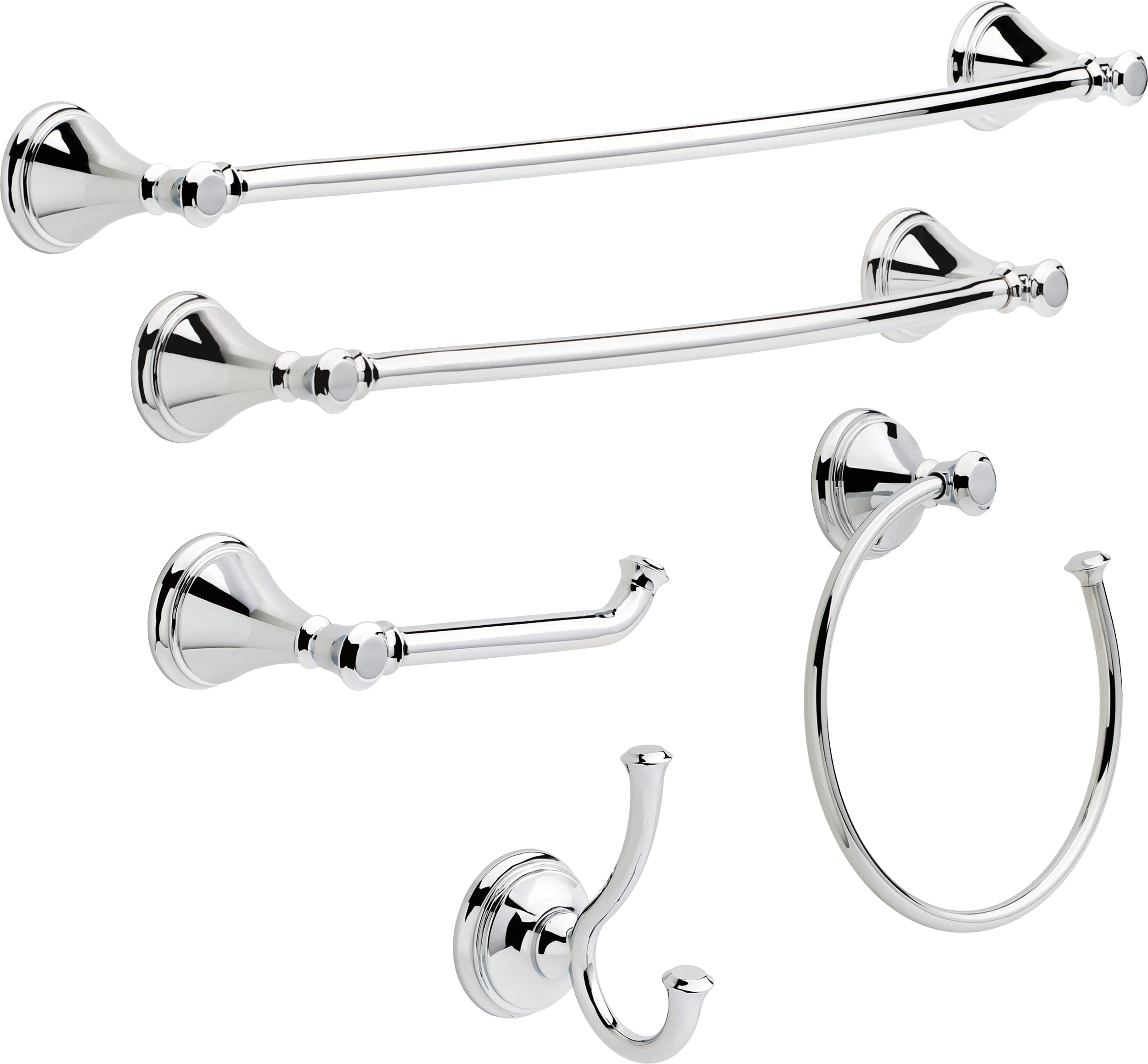Delta Faucet 79750 Cassidy Chrome Toilet Paper Holder - 3.63 x 8.38 x 3.63 Inches - Modern Bathroom Tissue Roll Dispenser for Home, Apartment & Office Use