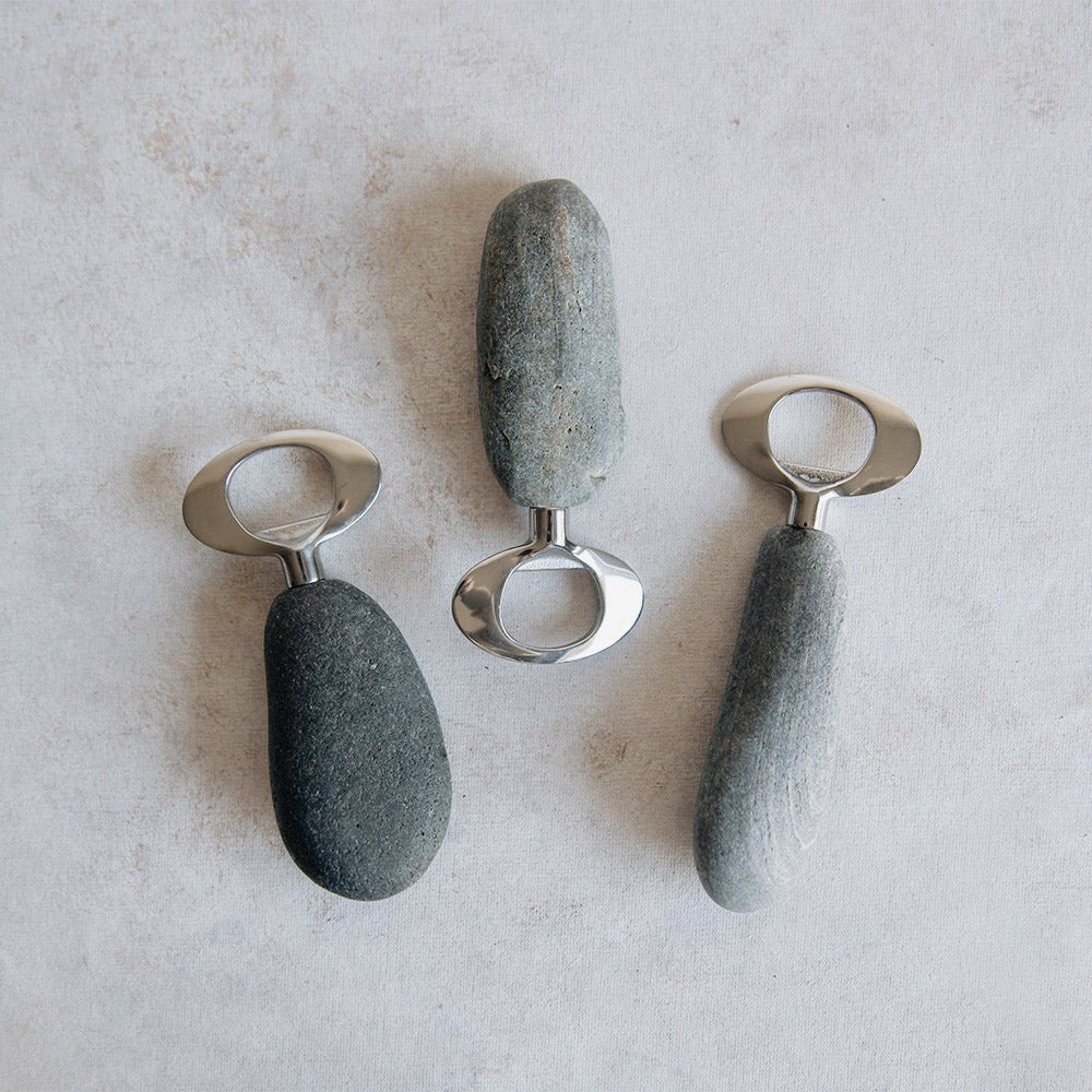 Premium Stone Bottle Opener - Rustic & Durable Bar Tool for Beer, Soda & Home Brewing - Perfect for Outdoor BBQs, Camping & Kitchen Use