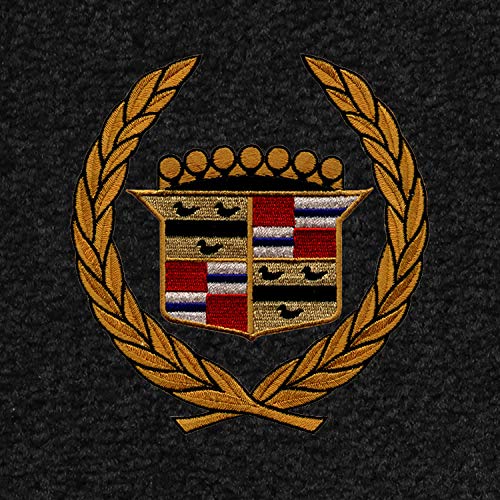 Premium Custom-Fit Carpeted Floor Mats for Cadillac Allante 1987-1993 - Luxury Black Car Floor Liners with Gold Wreath Trunk Mat | All-Weather Protection & Enhanced Interior Style