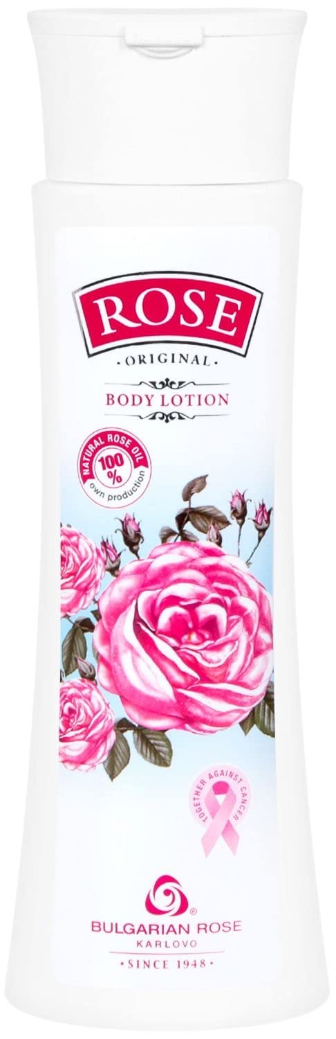 Natural Body Lotion with Rose Oil & Rose Water - Enriched with Vitamin A & E (240ml) | Hydrating & Nourishing Moisturizer for Dry Skin - Perfect for Daily Skincare Routine & Spa Treatments