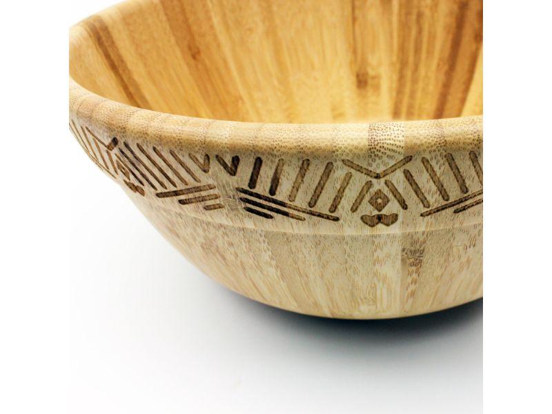 BergHOFF 10-Inch Bamboo Salad Bowl Set - Eco-Friendly, Durable & Lightweight for Healthy Meals, Perfect for Salads, Pasta, Snacks & Entertaining