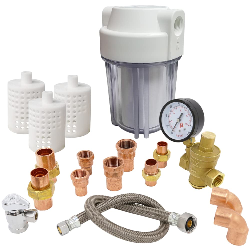 SteamSpa Complete Generator Installation Kit with Water Filter Set - STMKIT-02 | Essential Components for Spa Setup & Maintenance | Perfect for Home Spa Installation, Replacement Parts & DIY Repair