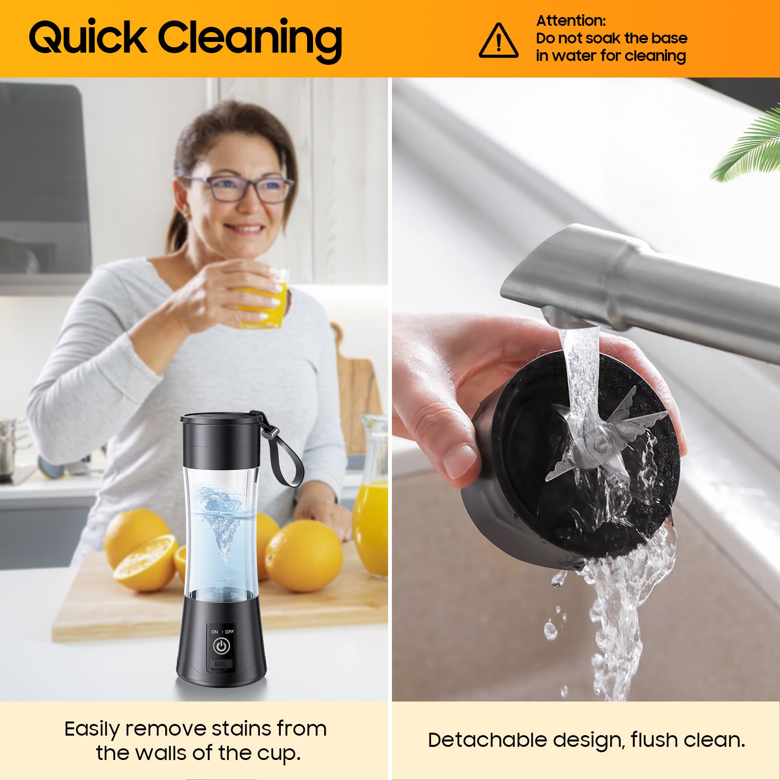 Portable Personal Blender for Shakes & Smoothies - 380ml BPA-Free Travel Blender with 6 Blades, Mini Juicer for Fresh Drinks | Perfect for Gym, Office, Camping & Outdoor Activities