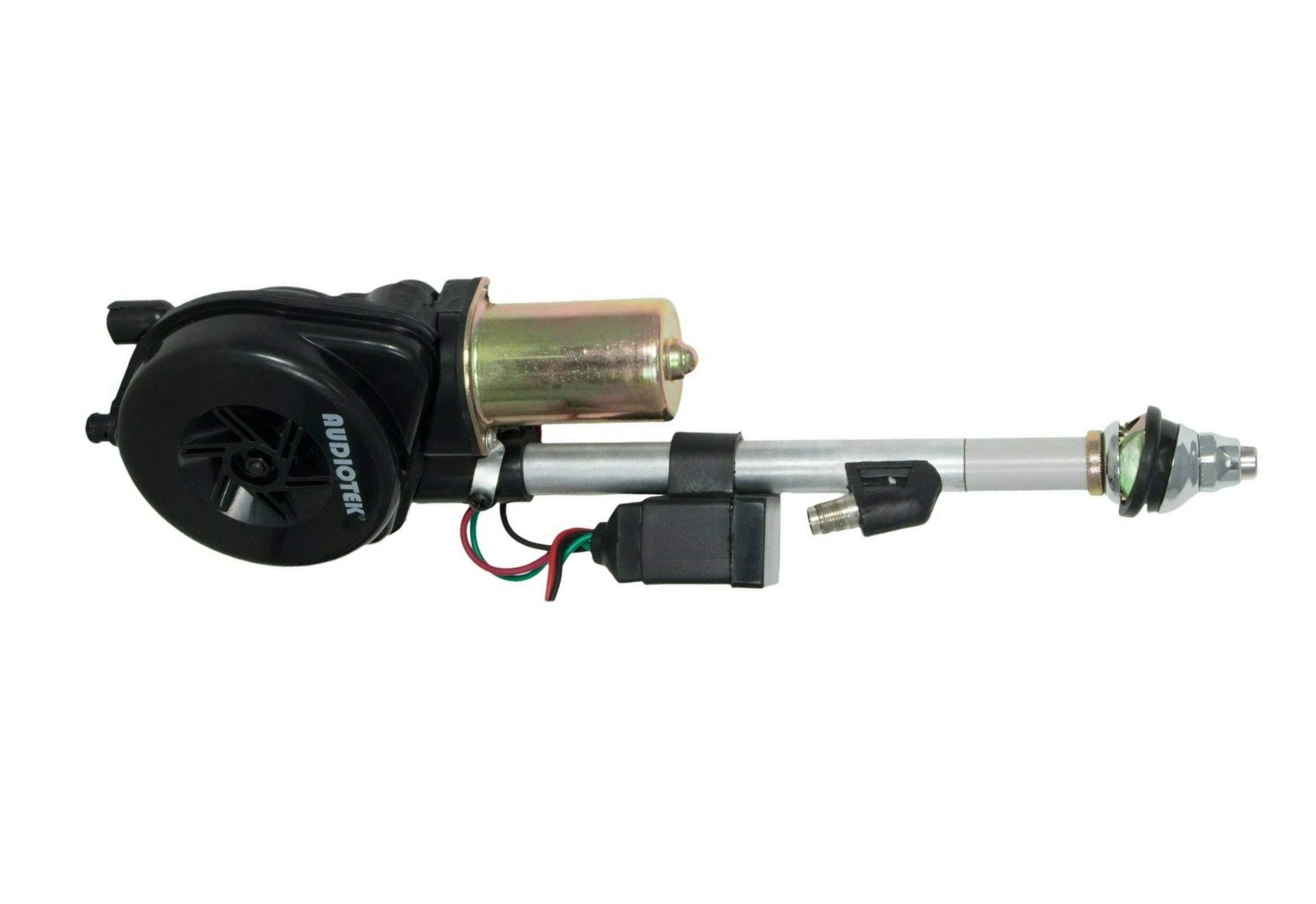Audiotek Waterproof Universal 12V Electric Power Automatic Antenna for Car & SUV - AM/FM Radio Mast Aerial with Stainless Steel Construction & Imported Micro Relays (3C-2V Coaxial Cable Included) | Perfect for Off-Road Vehicles, Trucks, and Marine Applications