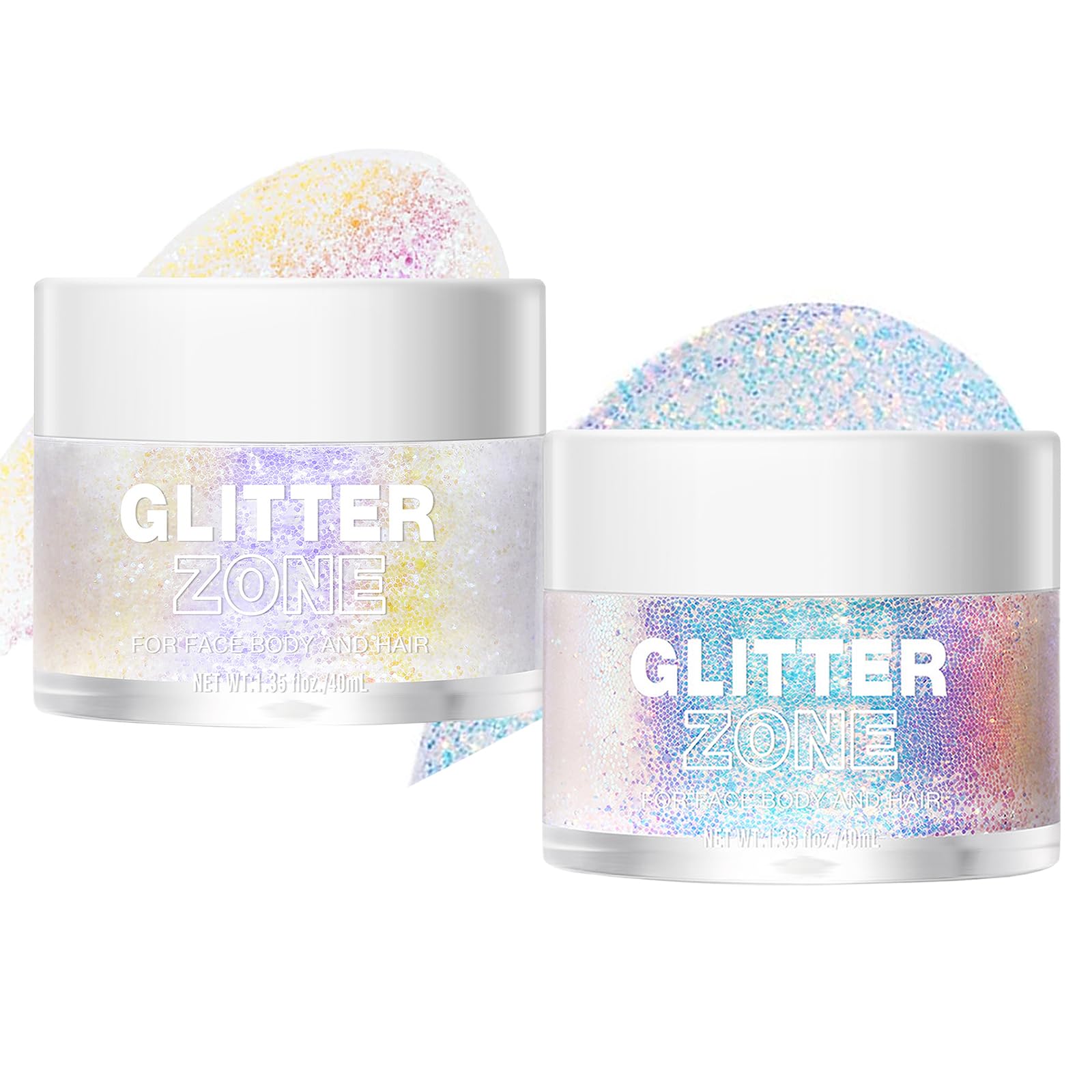 40ml Face & Body Glitter Gel - Shimmer Makeup for Festivals, Parties, Cosplay & Halloween - Safe for Skin & Hair