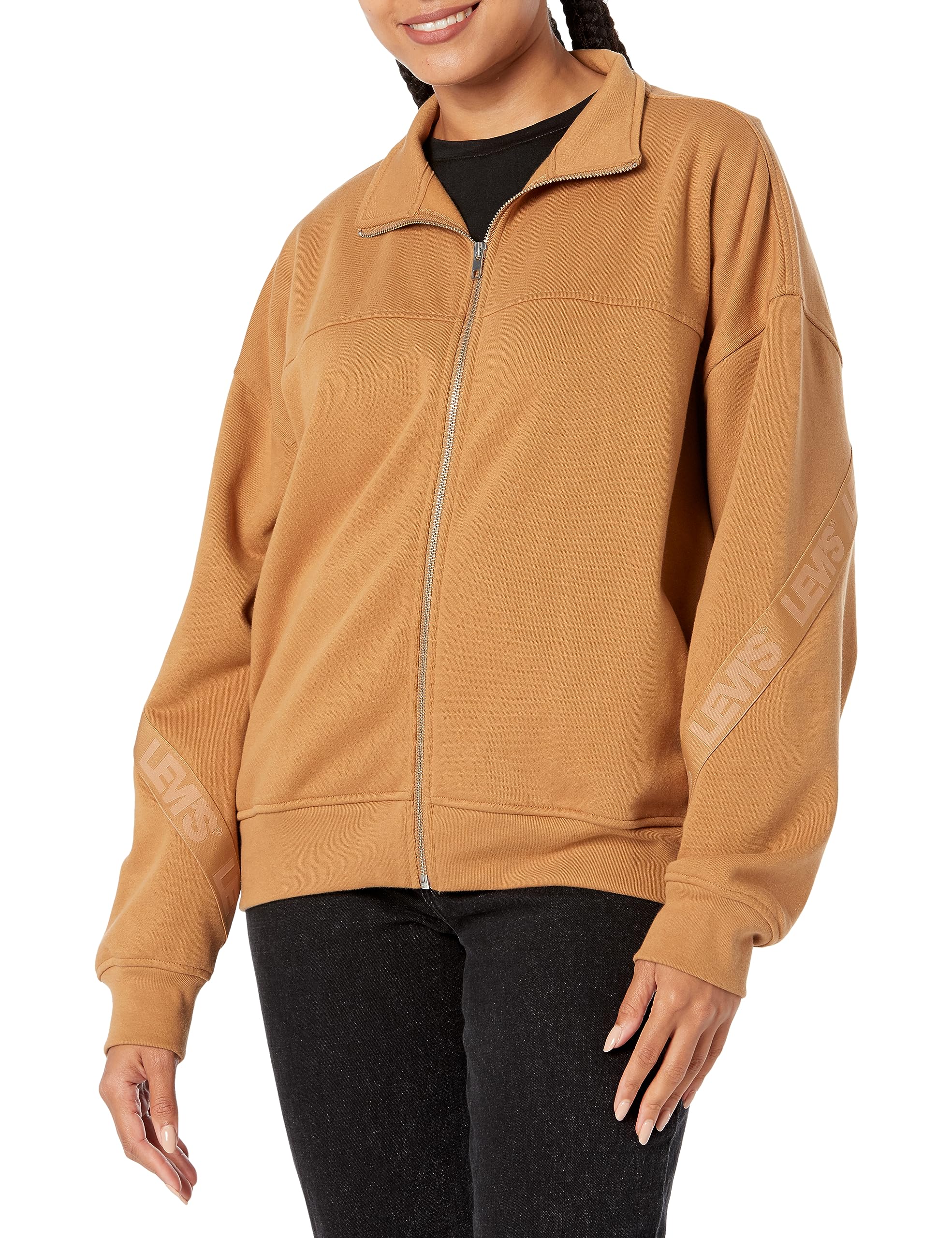 Levi's Women's Graphic Taped Flex Zip-Up Hoodie - Stylish Casual Jacket for Everyday Wear | Perfect for Streetwear, Gym & Outdoor Activities