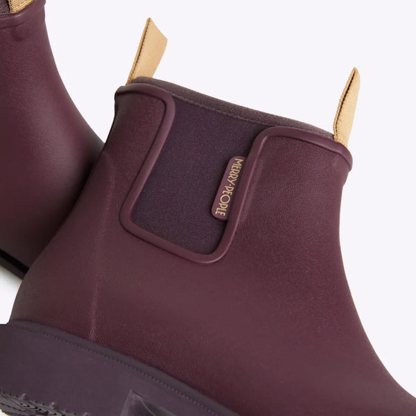 Merry People Dark Cherry Bobbi Rain Boots - Waterproof Women's Chelsea Boots for Walking, Gardening & Outdoor Adventures