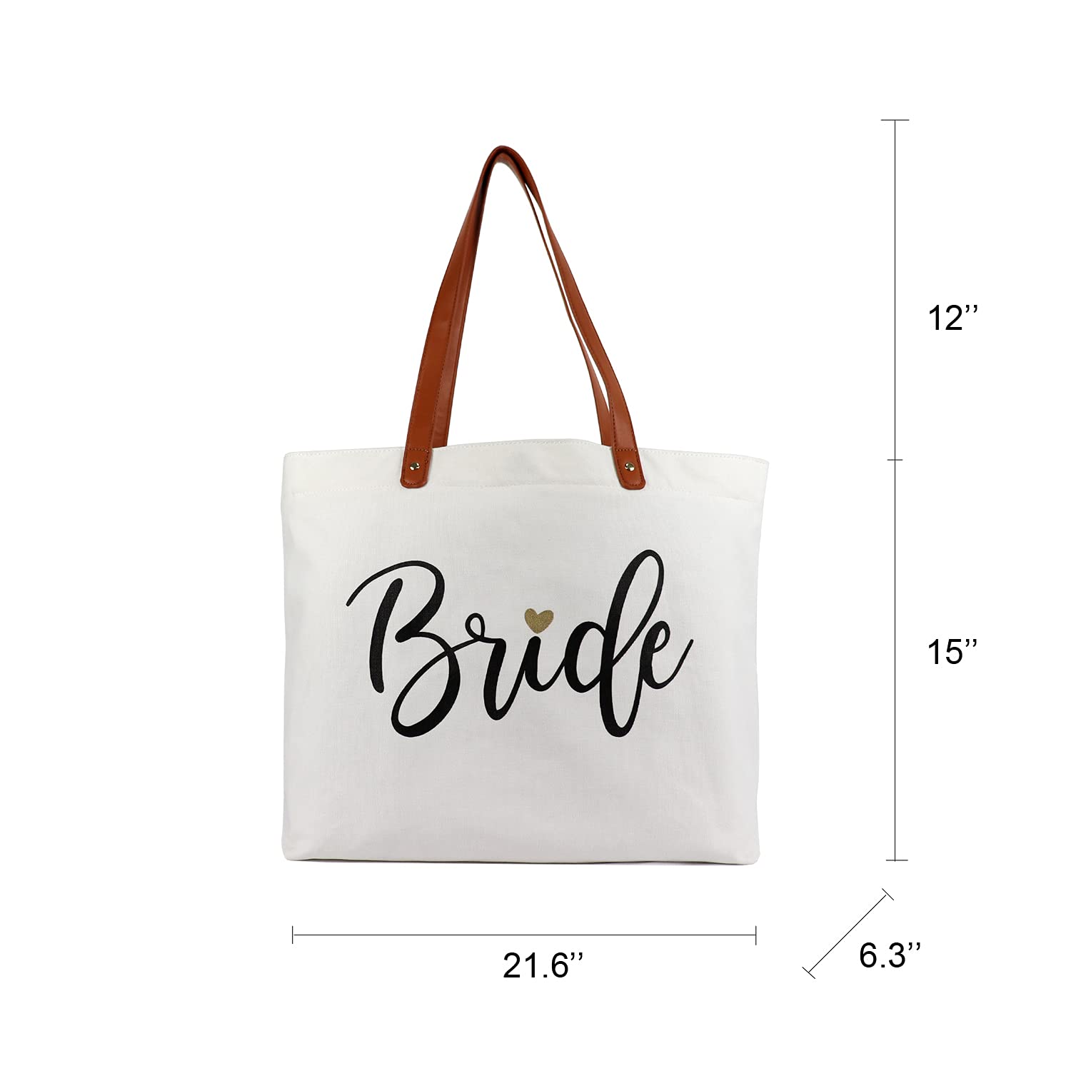 Elegant White Bride Tote Bag with Matching Makeup Pouch - Perfect Bridal Shower Gift & Wedding Essential for the Mrs-to-Be - Ideal for Bachelorette Parties, Honeymoon Travel & Bridal Accessories Organization