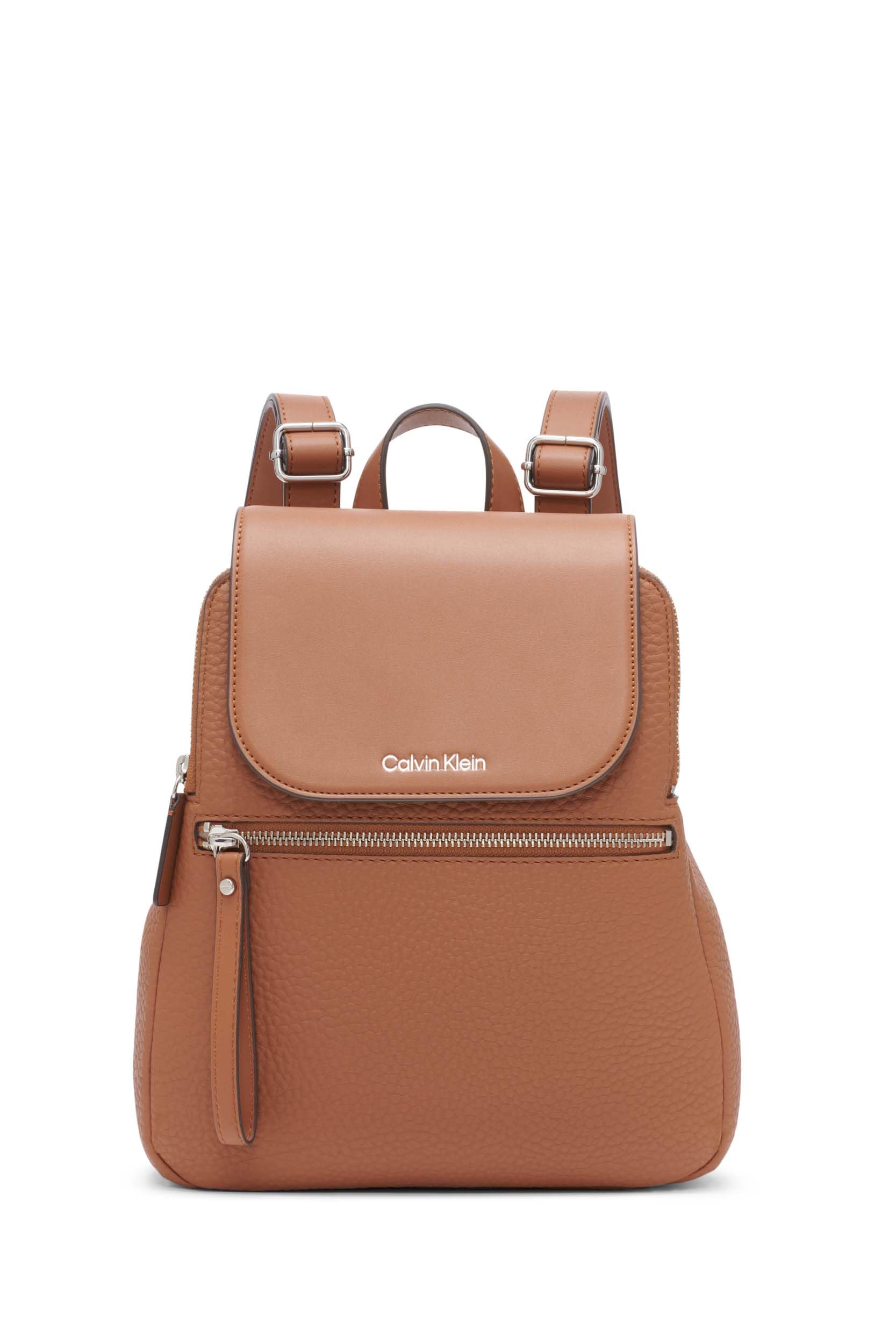 Calvin Klein Elaine Bubble Lamb Leather Flap Backpack - Stylish & Durable Women's Fashion Bag for Work, Travel & Everyday Use