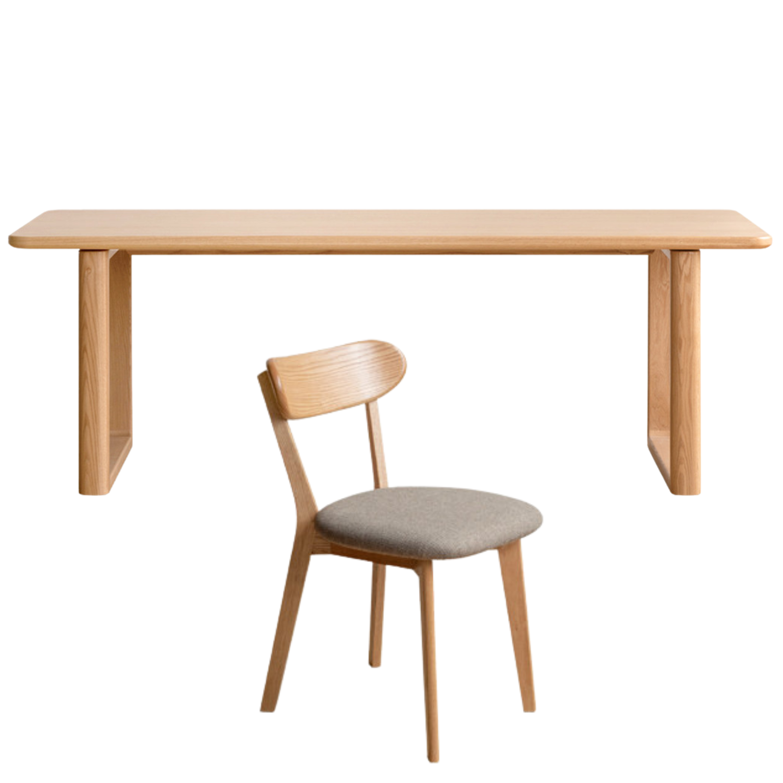 Solid Oak Wood Large Dining Table for 6-8 People - Rustic Farmhouse Style Perfect for Family Gatherings & Dinner Parties
