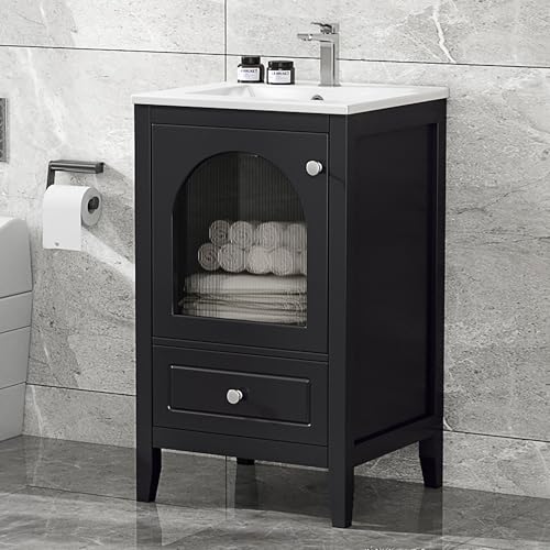 Black With Glass Door