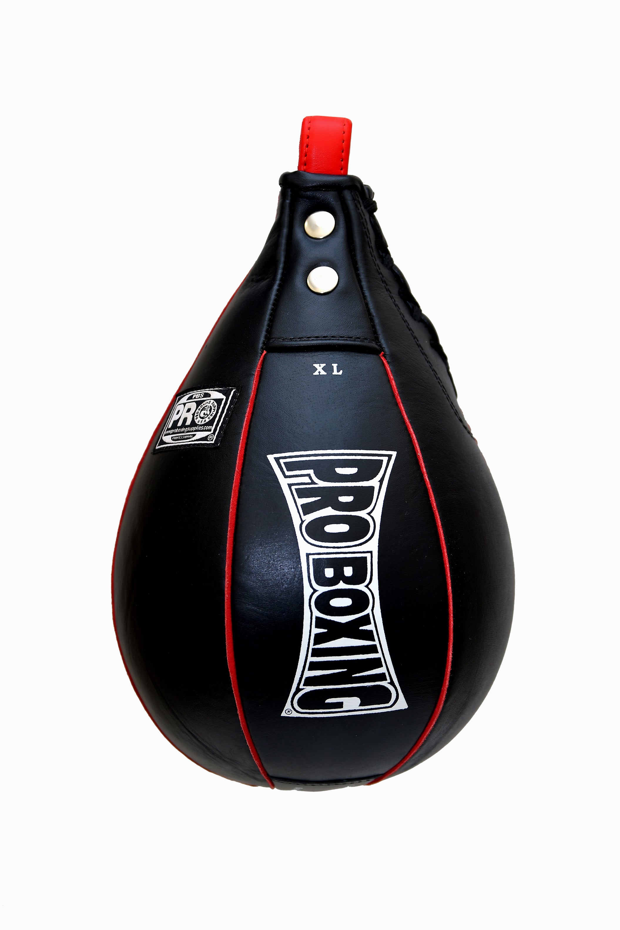 ProBoxing® Leather Speed Bag for Boxing Training - Black/Red Trim - Perfect for Home Gym & Boxing Workouts