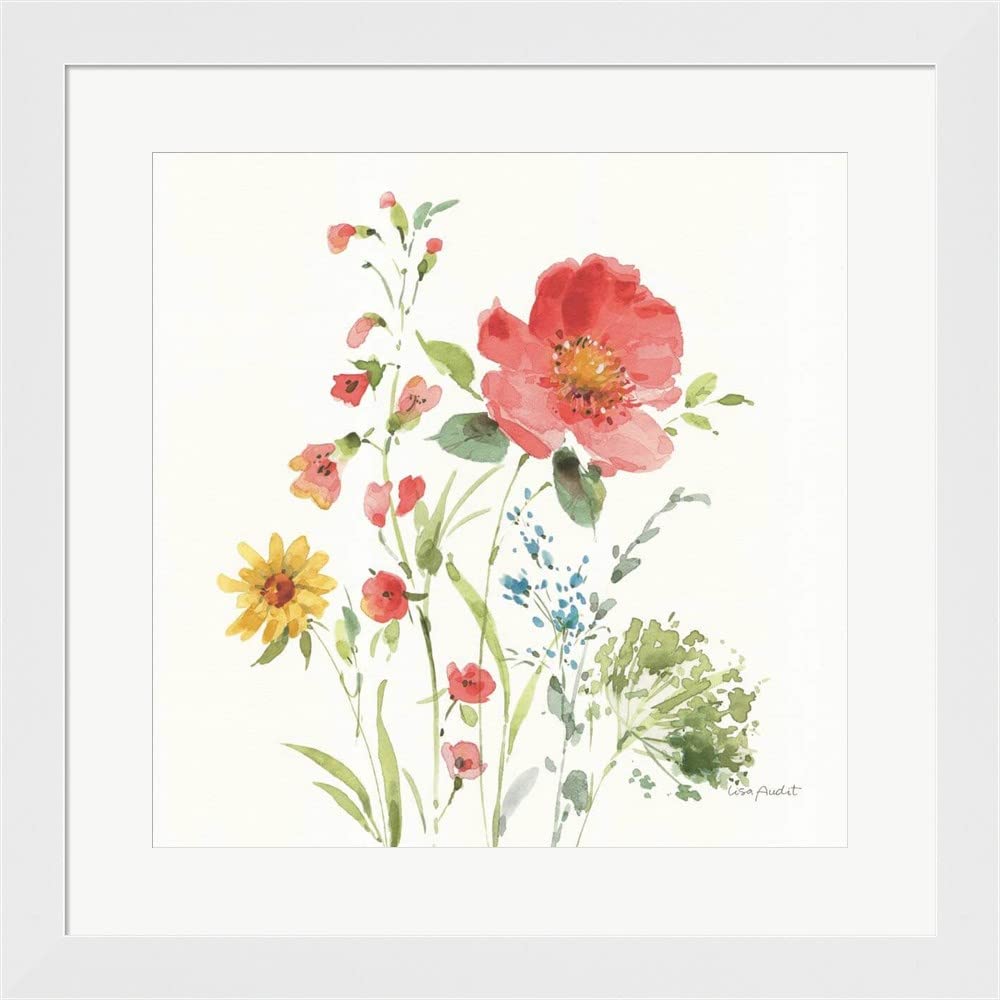 Shine Bright V by Lisa Audit - 20x20 Inch Framed Art Print with White Flat Frame - Modern Wall Decor for Living Room, Bedroom & Office