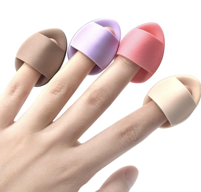 Bajajbeautyshop 4-Piece Mini Makeup Puff Set - Super Soft Latex-Free Blending Sponge for Foundation, Concealer, Cream & Eyeshadow (4 Colors) - Perfect for Travel, Professional Makeup & Everyday Beauty Routine