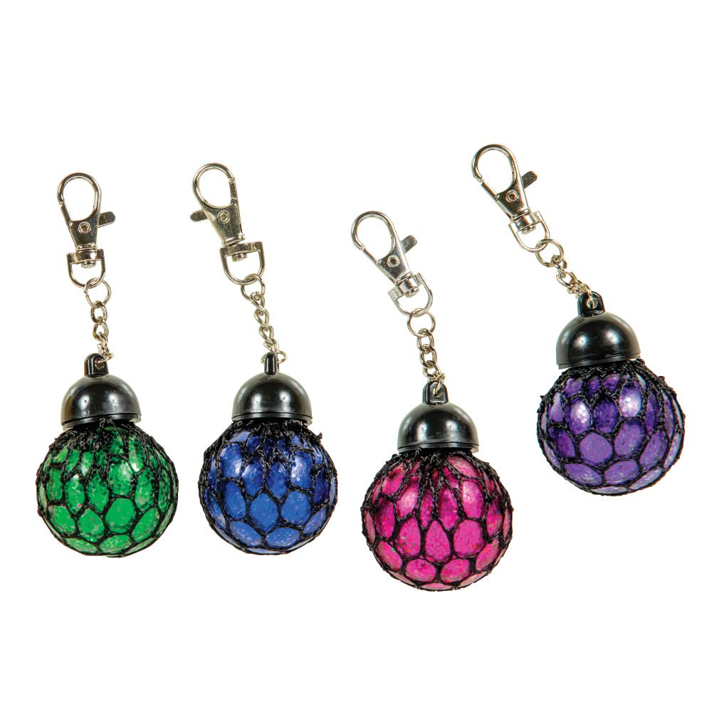 Raymond Geddes Squishy Stress Ball Keychain - Pack of 24 Colorful Squishies for Kids & Adults - Perfect for Office, School, Travel & Anxiety Relief