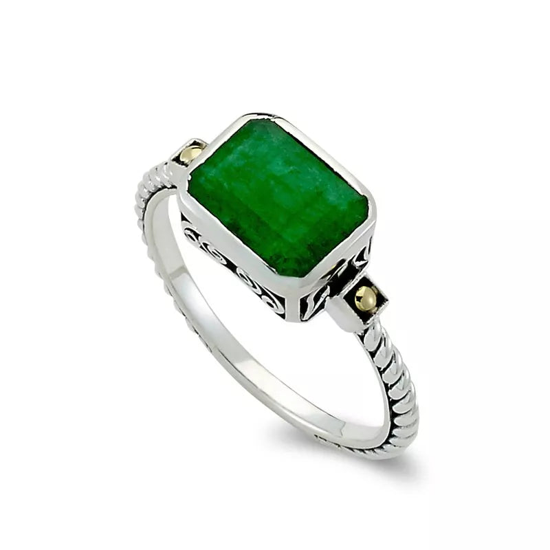 Eirini Emerald Ring – Elegant Green Gemstone Jewelry for Women | Perfect for Weddings, Parties & Special Occasions