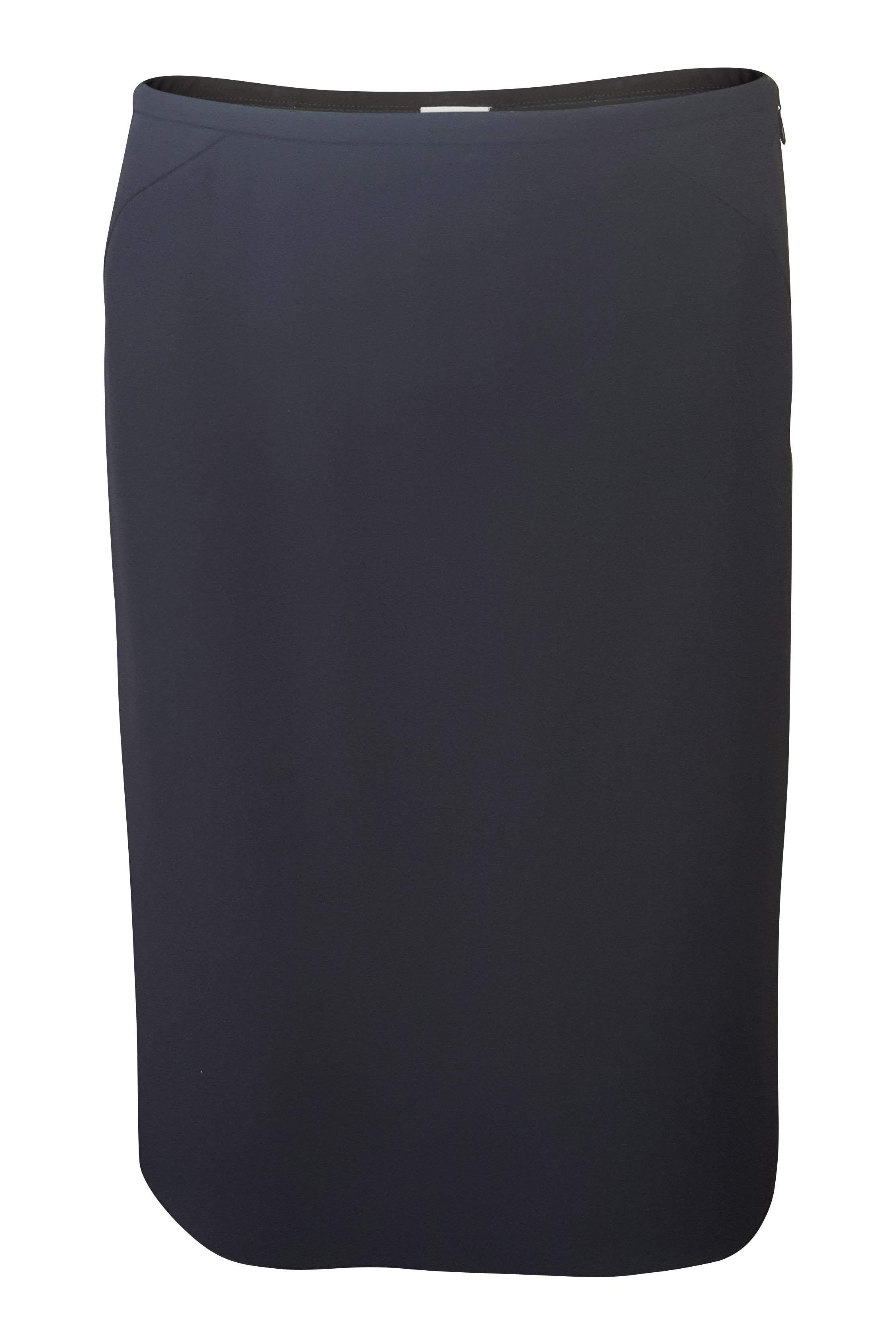 ARMANI Women's Asymmetric Stitching Black Pencil Skirt Size 40 - Slim Fit Office Work Skirt for Business Professional & Formal Occasions