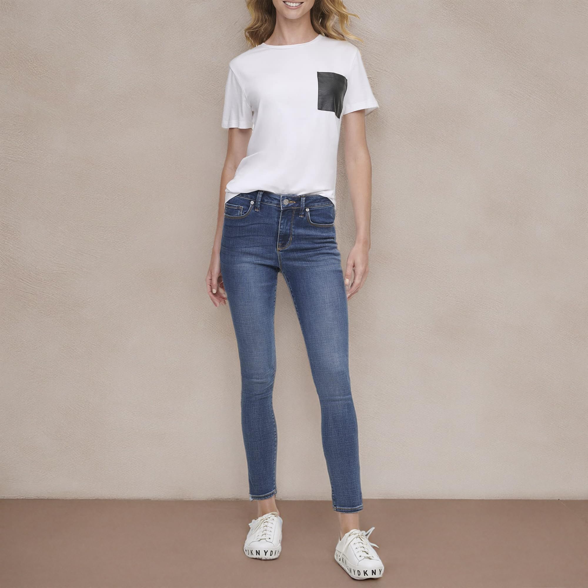 DKNY Women’s Delancey High Rise Skinny Jeans - Stretch Denim Pants for Women, Slim Fit Ankle-Length Jeans | Perfect for Work, Date Night & Casual Outings