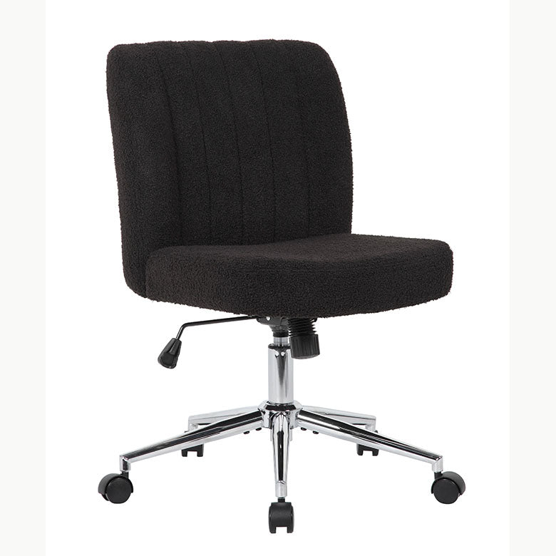 Ergonomic Boss Armless Task Chair - Adjustable Height Office Chair for Home & Workspace - Comfortable Mesh Back Support for Long Hours Sitting