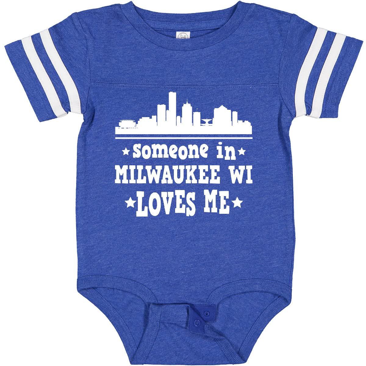 Inktastic Milwaukee Wisconsin 'Someone Loves Me' Baby Bodysuit - Cute Outfit for Infants, Toddler Gifts, Family Events & Photo Shoots