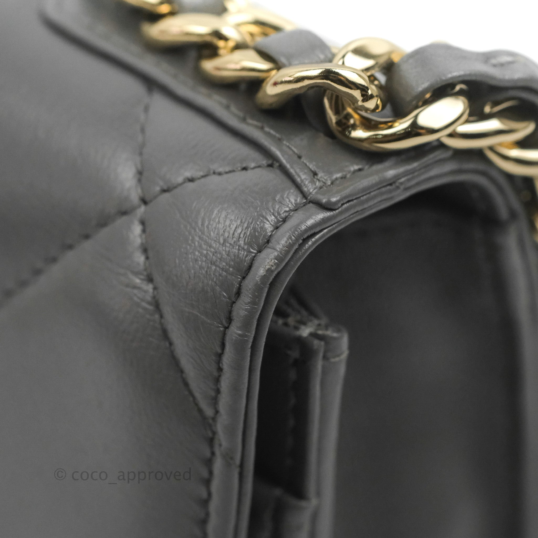 Chanel 19 Wallet on Chain WOC Dark Grey Lambskin Mixed Hardware - Luxury Crossbody Bag for Women, Perfect for Evening Events & Daily Use