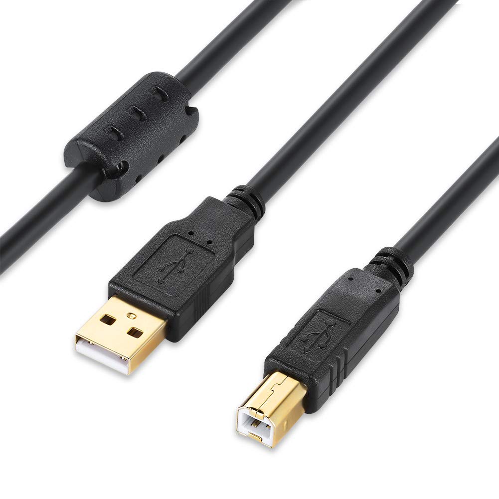 XBOHJOE USB 2.0 Printer Cable 10m/30ft - USB Type A Male to B Male Scanner Cable for HP, Canon, Lexmark, Epson, Dell Printers - High Speed Data Transfer Printer Cord (Black) - Perfect for Home Office, Small Business & Professional Printing Needs