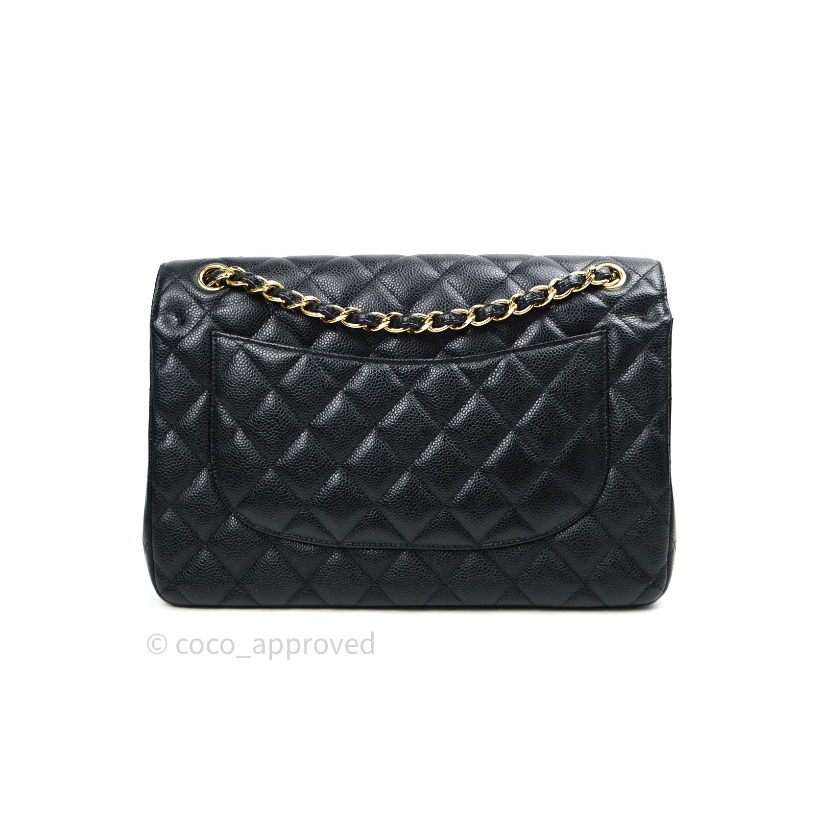 Chanel Classic Jumbo Double Flap Bag in Black Caviar Leather with Gold Hardware - Luxury Designer Handbag for Women, Perfect for Evening Events & Special Occasions