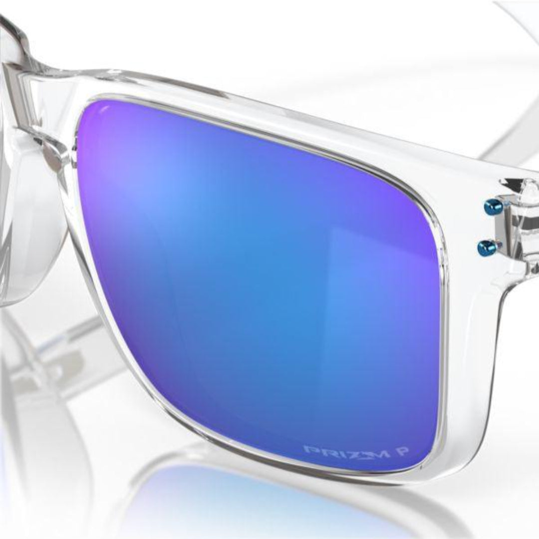 Oakley Holbrook XL Sunglasses - Polished Clear Frame with Prizm Sapphire Polarized Lenses (Model 0OO9417 941707) - Ideal for Outdoor Sports, Driving & Everyday Fashion