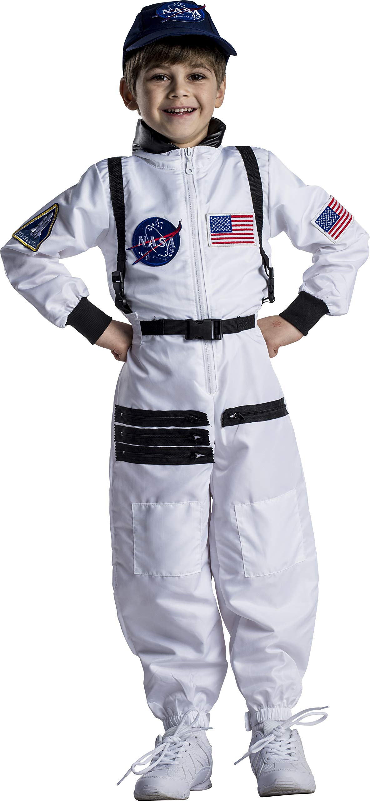 NASA Astronaut Costume for Kids - White Space Suit Dress Up for Boys & Girls | Halloween, Cosplay, School Play & Birthday Party Outfit