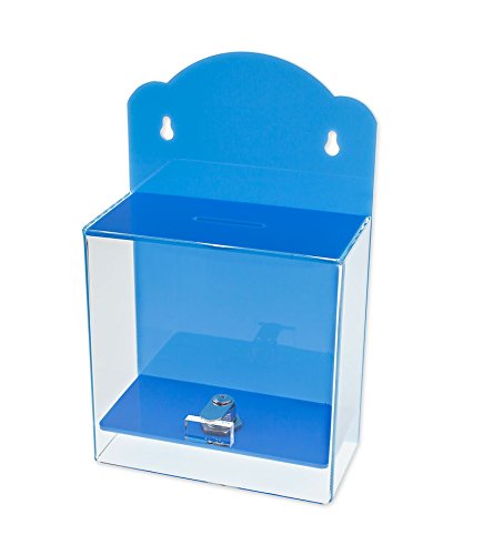 SOURCEONE.ORG Clear Acrylic Donation Box - Wall Mount or Countertop Money Collection Box with Lock - Perfect for Churches, Events, Retail Stores & Fundraisers