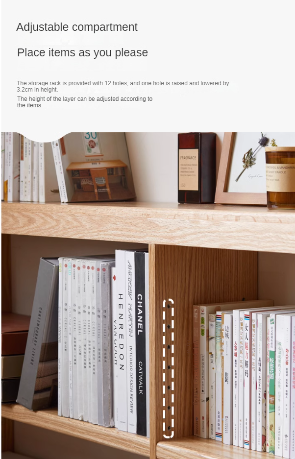 Oak Solid Wood Ultra Narrow Storage Rack - Space-Saving Shelf for Small Rooms, Bathroom, Kitchen & Closet Organization