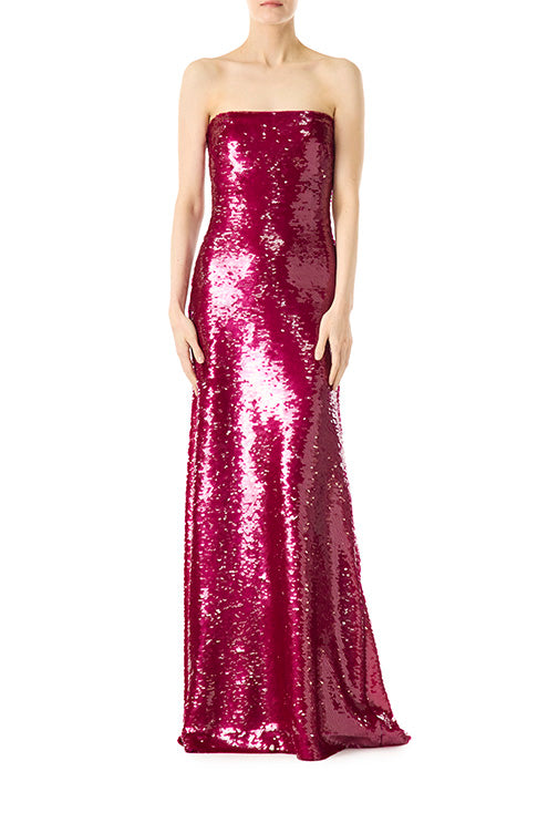 Strapless Sequin Column Gown - Elegant Formal Evening Dress for Prom, Wedding & Black Tie Events | Sparkly Beaded Mermaid Gown for Women